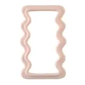 Minimalistischer cremefarbener, wellenförmiger Wandspiegel im nordischen Ins-Stil. - Rechteckiger Wellenstil / Rosa