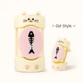 Cute cartoon cat needle-free quilt clips in cream and pink finish - Cat / Off White