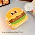 Adorable burger shaped bento box lunch container including matching fork and spoon set - Hamburger