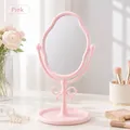 Rosa Desktop-Schminkspiegel mit süßem Schleifen-Design und integrierter Ablagefläche - Rosa