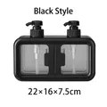 Elegant black dual-chamber soap dispenser pump bottle for kitchen or bathroom, 22x16x7.5cm - 600ml / Black