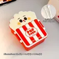 Cute popcorn bucket shaped bento box for kids with included white fork and spoon - Popcorn