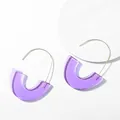 Eleganti orecchini semicircolari in acrilico viola con ganci dorati da donna - Gancio per orecchino geometrico a semicerchio (10385_15)