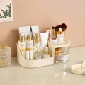 Eleganter cremefarbener Kosmetik-Organizer mit Schubladen für den Schreibtisch - M / 28.5x16x10.5cm / Cremeweiß