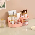 Rosa Kosmetik-Organizer für den Schreibtisch mit Schubladen zur Make-up-Aufbewahrung - M / 28.5x16x10.5cm / Nordisches Rosa