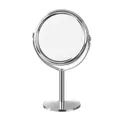 Miroir de maquillage rotatif double face professionnel pour table avec cadre rond chromé - Style Rond / Argent