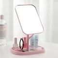 Elegante specchio da trucco rosa con vassoio portaoggetti integrato per toeletta - Rosa