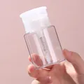 Flacon rechargeable à pression en plastique transparent pour soins de la peau voyage - Capuchon Plat Transparent / Lot de 100ml