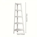 Étagère d'angle blanche à 5 niveaux avec dimensions 106 cm de hauteur et 30 cm de largeur - Blanc