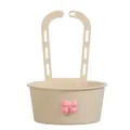 Panier d'égouttage suspendu crème avec nœud rose pour évier de cuisine - Beige