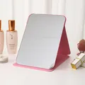 Tragbarer rosa PU-Leder-Schminkspiegel klappbar für Schreibtisch und Kosmetiktisch - Klein 15*20cm / Rosa