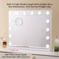 Desktop LED vanity mirror with 14 bulbs and magnifying detail in elegant white finish - 40*50cm (14 LEDs)