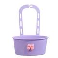 Panier d'évier de cuisine suspendu violet avec un joli nœud rose pour les éponges - Violet