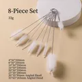 8-piece set of multi-size soft bristle straw cleaning brushes with detailed dimensions - 8-piece Set / Diameter 4-35mm