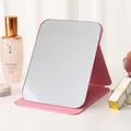 Eleganter rosa klappbarer PU-Leder-Kosmetikspiegel für tragbare Make-up-Anzeige - Groß 18*25cm / Rosa