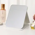 Minimalistischer, weißer, faltbarer Kosmetikspiegel aus PU-Leder für den Tisch - Groß 18*25cm / Beige
