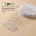 10-piece long straw cleaning brush set with soft white bristles, 300mm total length - 10 Pieces Pack / 10x50x300mm