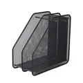Sturdy black metal mesh desk file organizer with 2 compartments for office storage - 2 Sections Black