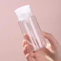 Flacon distributeur de voyage rechargeable en plastique transparent avec pompe blanche - Capuchon Plat Transparent / Pack de 150ml
