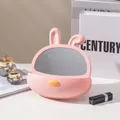 Niedlicher rosa Hase Desktop-Schminkspiegel hochauflösend für Studentenwohnheime - Hasenförmiger Stil (Rosa)