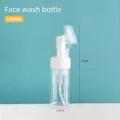 100ml transparente Schaumpumpflasche mit Gesichtsbürstenkopf für Reinigungsmittel - Inklusive Silikonbürstenkopf / 100ml Bürstenstil