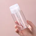 Flacon pompe de voyage en plastique transparent pour produits de soin de la peau, blanc - Capuchon Rond Transparent / Paquet