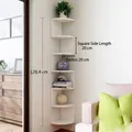 Modern 5-tier white wall-mounted corner floating shelf for home storage and decor display - 7-Tier Shelf / White