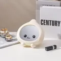 Süßer Cartoon Knoblauch-Desktop-Schminkspiegel in Cremegelb für das Studentenwohnheim - Emoji Pfirsich Stil (Weiß)