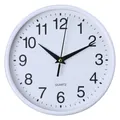 Modern minimalist white circular wall clock with black Arabic numerals and quartz movement. - 8 Inch (Diameter 20cm) / White