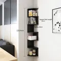 Modern black multi-tier wall-mounted corner shelf unit for home storage display shelf - 7-Tier Shelf / Black