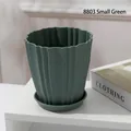 Kleiner dunkelgrüner Kunststoff-Blumentopf mit Untersatz für Zimmerpflanzen (85 chars) - Kleine Größe (8803) / Grün