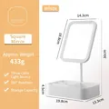 Weißer LED-Make-up-Spiegel mit Aufbewahrungsbox und 3 Lichtmodi - Quadratisch / Weißer Quadratischer Spiegel