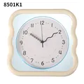 Horloge murale silencieuse avec cadre crème ondulé et cadran carré minimaliste - Carré ondulé (8501K2) / 30.5cm / Crème