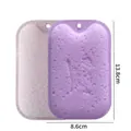 Purple double-sided wood pulp cleaning sponge for kitchen, 13.8 x 8.6cm variant. - Rectangular (13.8x8.6cm) / Square Purple