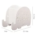 Organizer portapenne in legno bianco minimalista a forma di elefante con misure - Elefante Bianco / Bianco