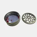 Draagbare roestvrijstalen muggenspiraalhouder met decoratief deksel en draaggreep - Hartdeksel Met Handvat Gaas Stijl (96/PCS)