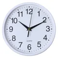 Minimalistische weiße runde Wanduhr mit deutlichen schwarzen arabischen Ziffern - 8 Zoll (Durchmesser 20cm) / Weiß