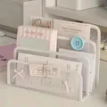 White metal mesh 3-tier desk organizer for stationery, letters, and office supplies - White