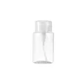 Clear refillable travel size pump bottle for makeup remover and lotion dispenser storage - Round Cap - Transparent - 100ml