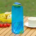 Gourde pliable bleue portable en plastique PE pour randonnée et sports de plein air - 700ml / Bleu Sergé