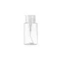 Transparent empty plastic press bottle for makeup remover and travel liquid storage - Flat Cap - Transparent - 100ml