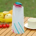Sac à eau pliable en plastique PE avec motifs géométriques pour la randonnée en plein air - 700ml / Blanc Sergé