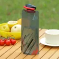 Poche à eau pliable en PE gris idéale pour la randonnée et le camping en plein air - 700ml / Sergé noir