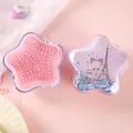Tragbare sternförmige Quicksand-Massage-Haarbürste mit niedlichem Cartoon-Mädchen - Stern Eiffelturm / Lila
