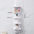 6-tier white floating wall shelf with dimensions 77.9cm x 18cm - 10mm Thickness / White