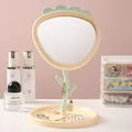 Cute strawberry shaped desktop vanity mirror with jewelry storage tray base unit - Yellow