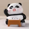 Süße Panda-Figur aus Harz spielt Go, mit überraschtem Gesichtsausdruck, Schreibtisch-Deko - Schachspiel Stil / Schach Spielen