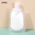 100ml transparent portable travel lotion spout pouch for liquid toiletries and makeup - 100ml / Thick (28 Microns)
