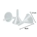 Set of three transparent mini plastic funnels for cosmetic liquid dispensing filling - Transparent Funnel / 3.1cm