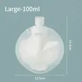Large 100ml transparent travel spout pouch for lotion and cosmetic liquid storage. - 100ml / Round Transparent (100ml)